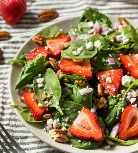 strawberry salad, spring salad, strawberry moringa salad, moringa salad, moringa recipe